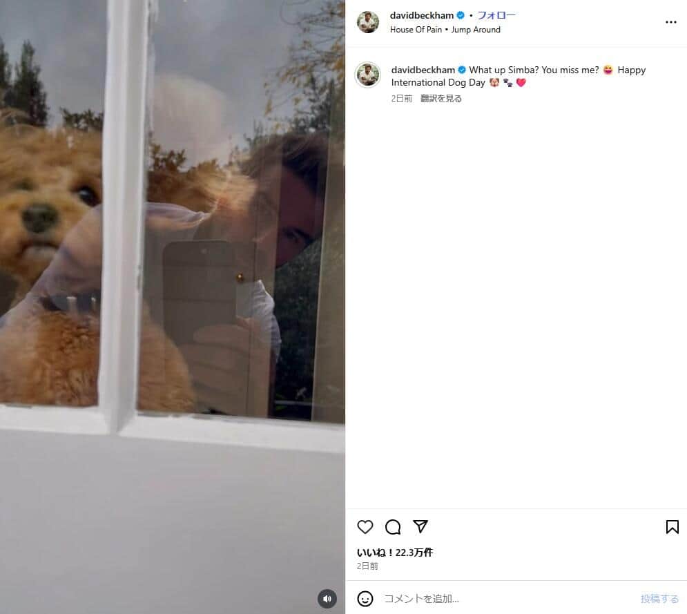 デビッド・ベッカムさんのインスタグラム（＠davidbeckham）より