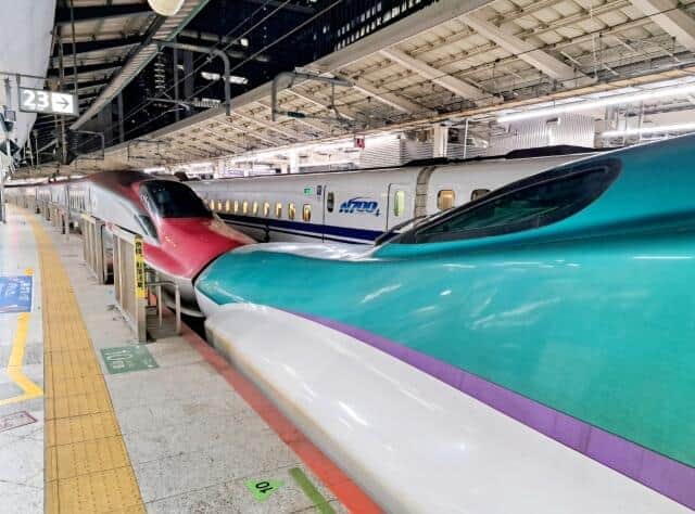 東北新幹線「はやぶさ」と秋田新幹線「こまち」