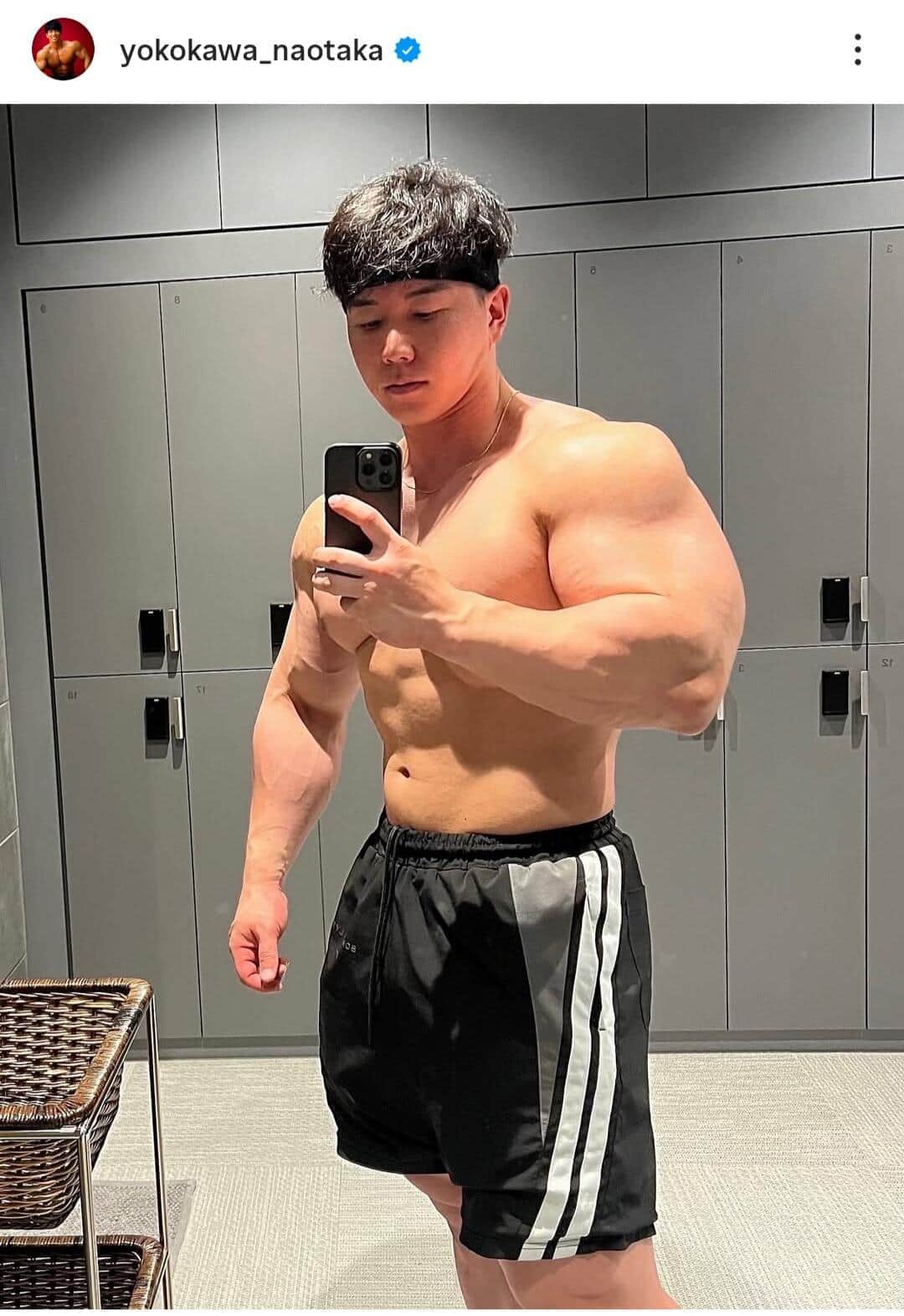 横川尚隆、モリモリ筋肉＆バキバキ血管の上半身に衝撃「更にでかくなってる...」　大会に向け仕上げ中