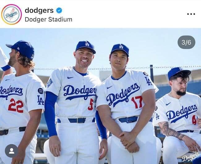 ドジャース公式インスタグラム（＠dodgers）より
