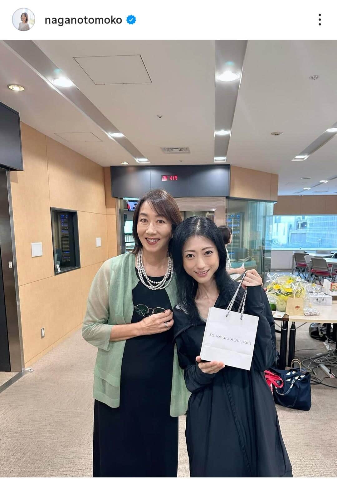 長野智子さんのインスタグラム（＠naganotomoko）より