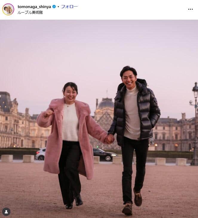 友永真也さんと妻・岩間恵さん。友永さんのインスタグラム（＠tomonaga_shinya）より