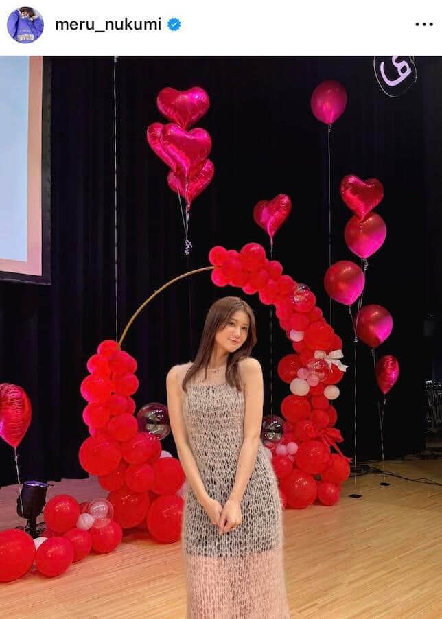 生見愛瑠さんのインスタグラム（＠meru_nukumi）より