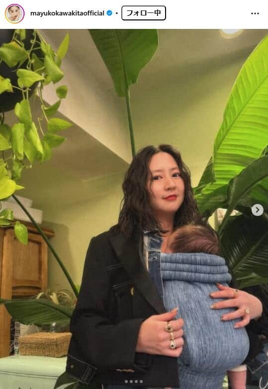 河北麻友子さんのインスタグラム（＠mayukokawakitaofficial）より、第2子出産を発表した投稿