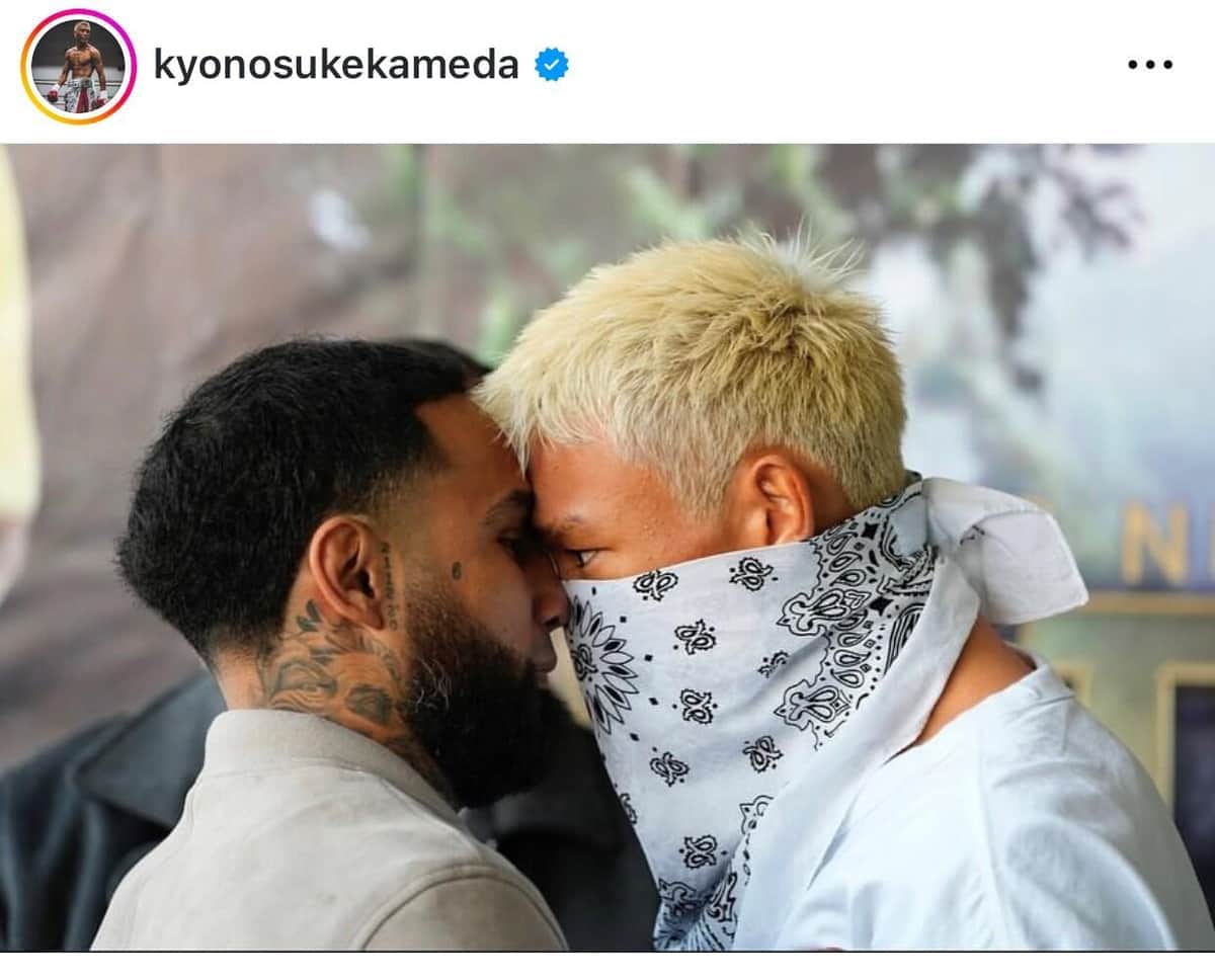 ネリとにらみ合う亀田（亀田インスタグラムより）