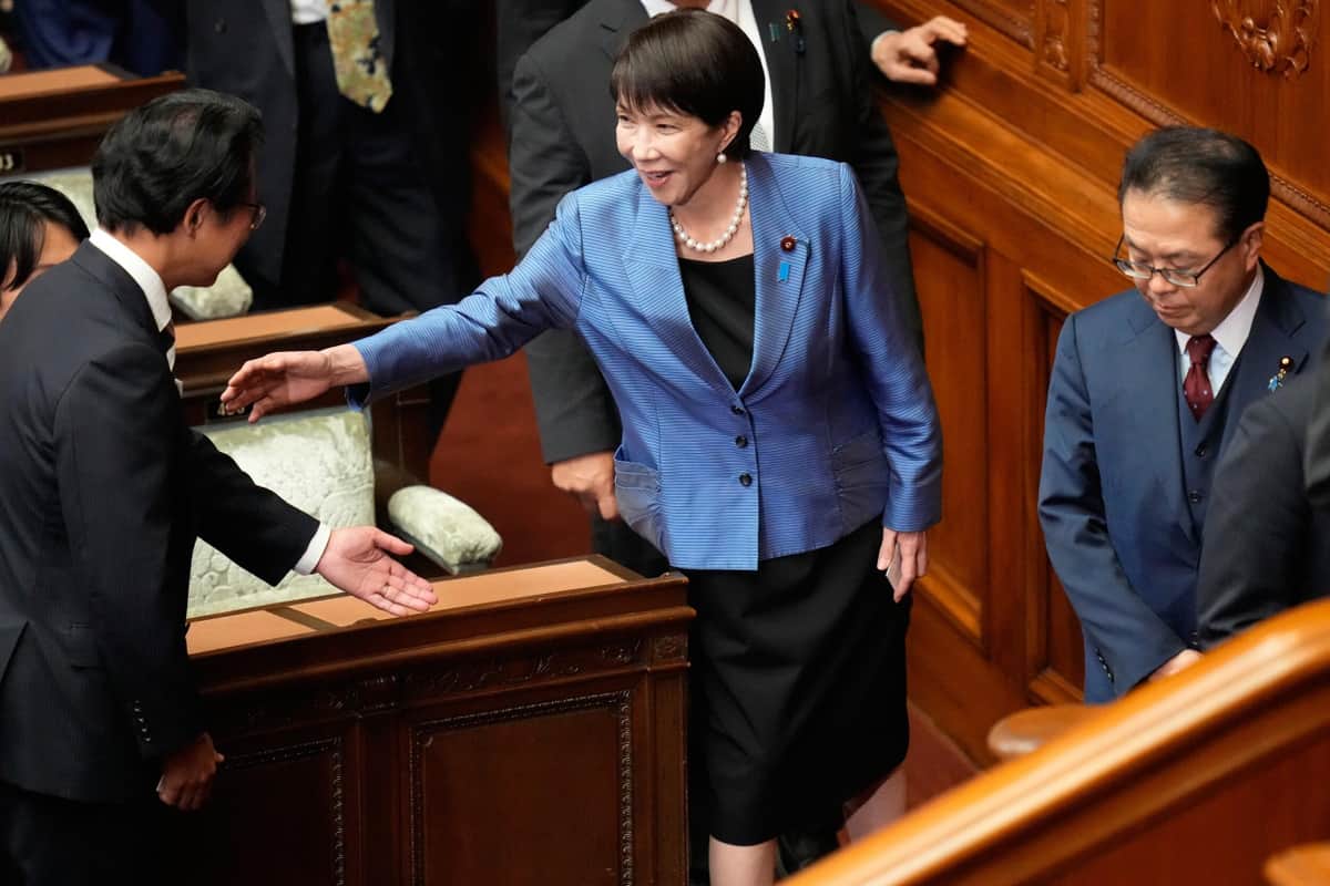 衆院本会議で首相指名選挙に臨む自民党の高市早苗総裁。この後、首相に指名された（写真：AP/アフロ）