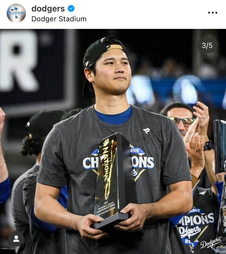 ドジャースの公式のインスタグラム（＠dodgers）より

