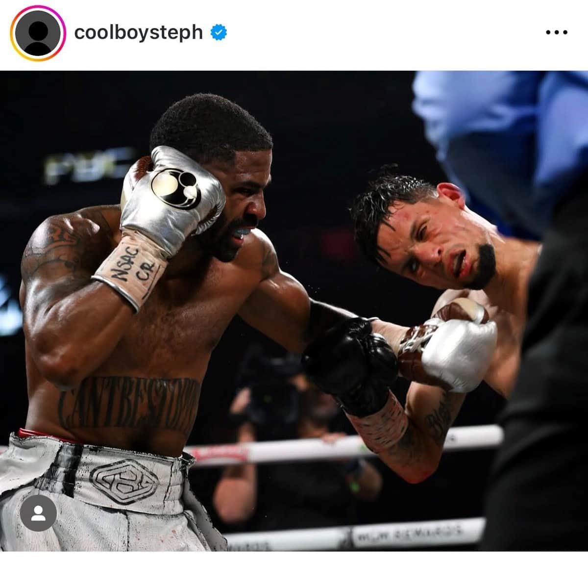 パンチを打ち込むフルトン（本人イスタグラムより）