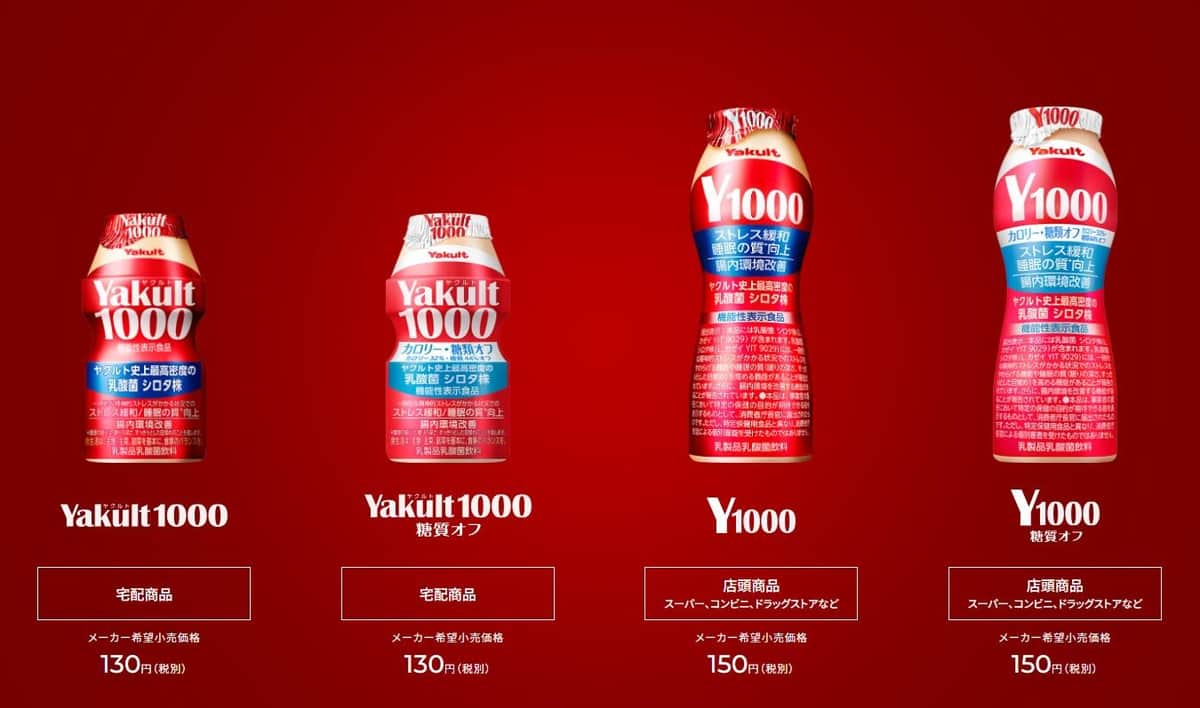 「ヤクルト1000」シリーズ（ブランドサイトより）