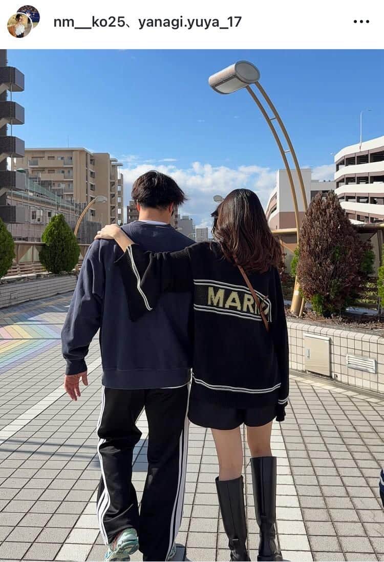 中日・柳裕也の妻・真子さんのインスタグラム（＠nm__ko25）より