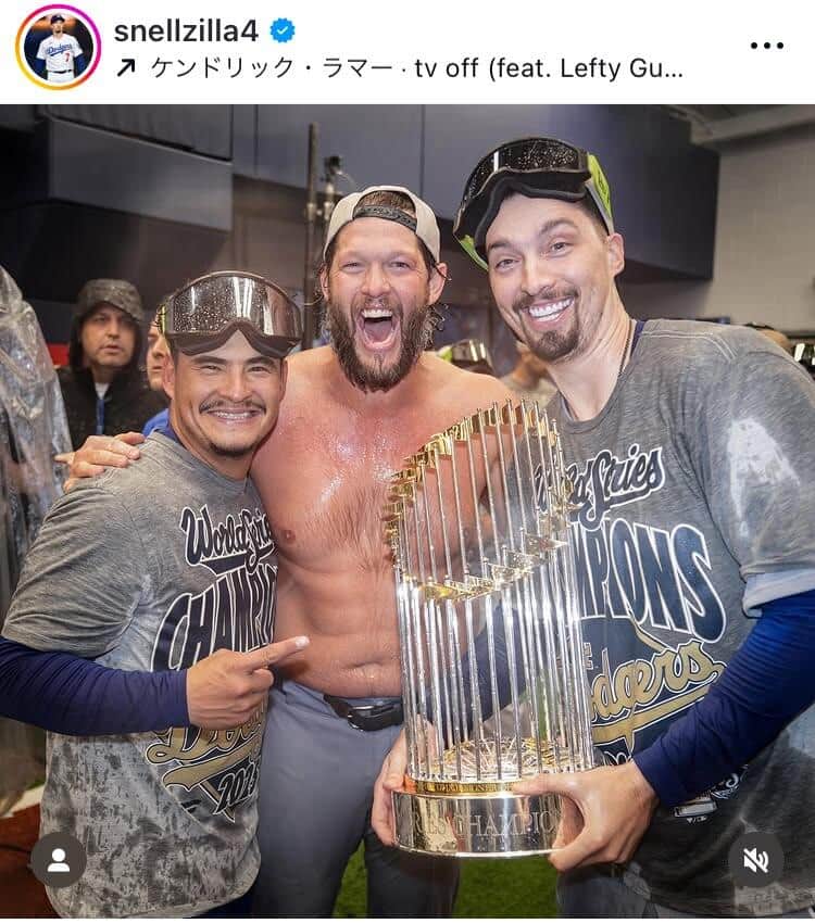 ブレイク・スネル投手のインスタグラム（＠snellzilla4）より