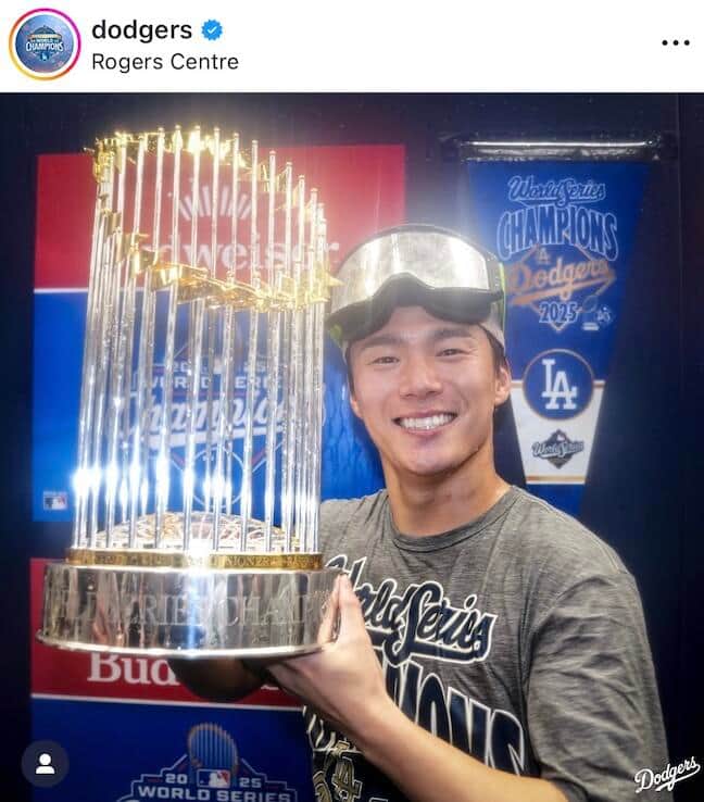 ドジャースの公式のインスタグラム（＠dodgers）より