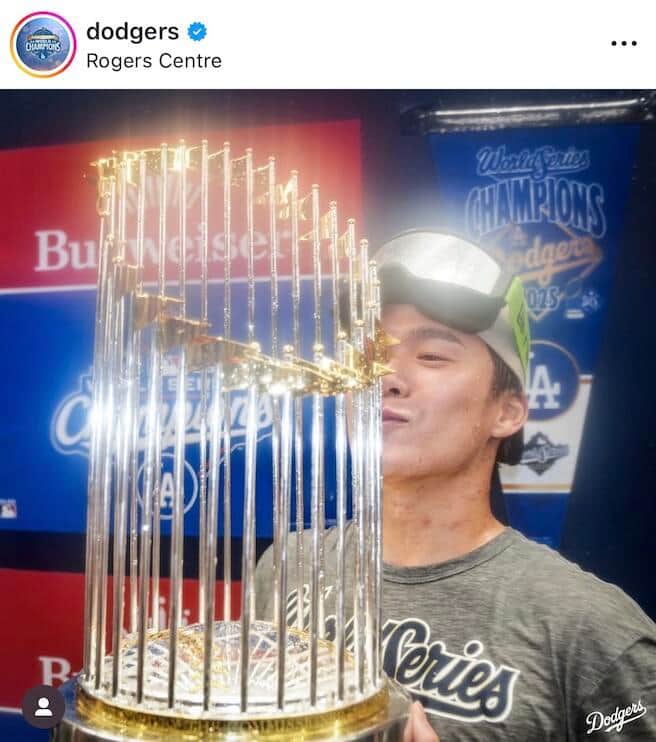 ドジャースの公式のインスタグラム（＠dodgers）より