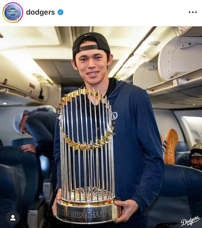 ドジャースの公式のインスタグラム（＠dodgers）より