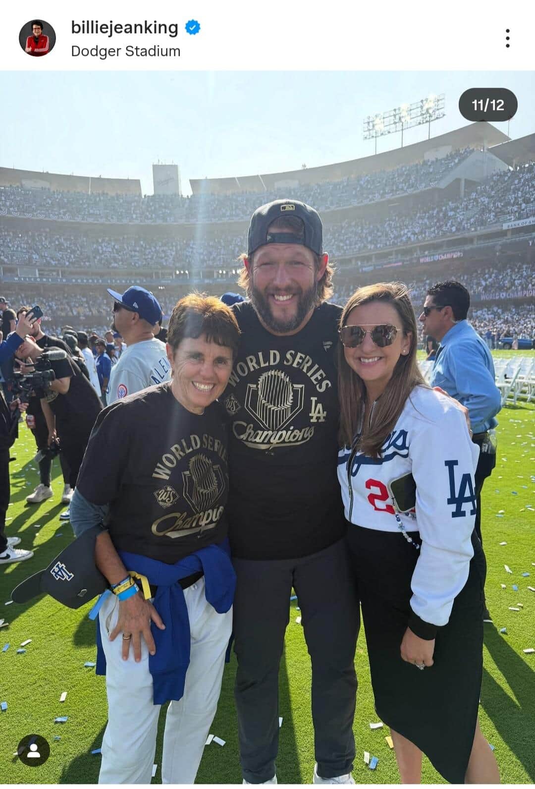 ビリー・ジーン・キングさんのインスタグラム（＠billiejeanking）より