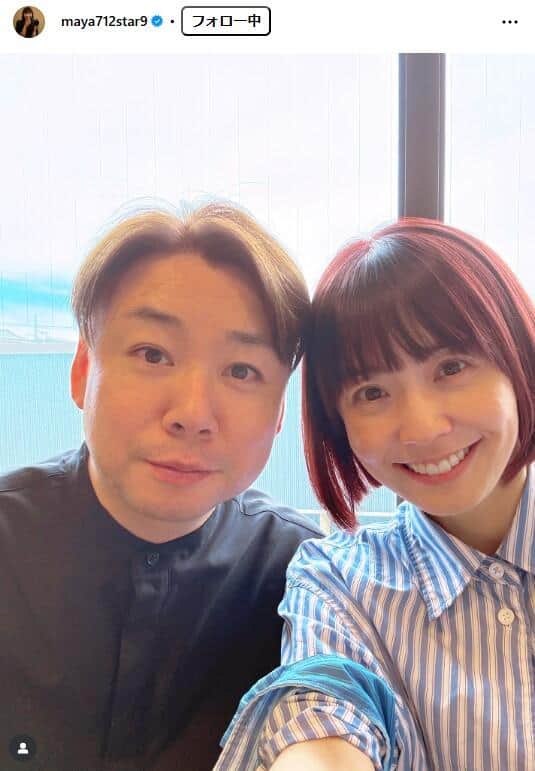 國光吟さんと小林麻耶さん夫妻。小林さんのインスタグラム（maya712star9）より