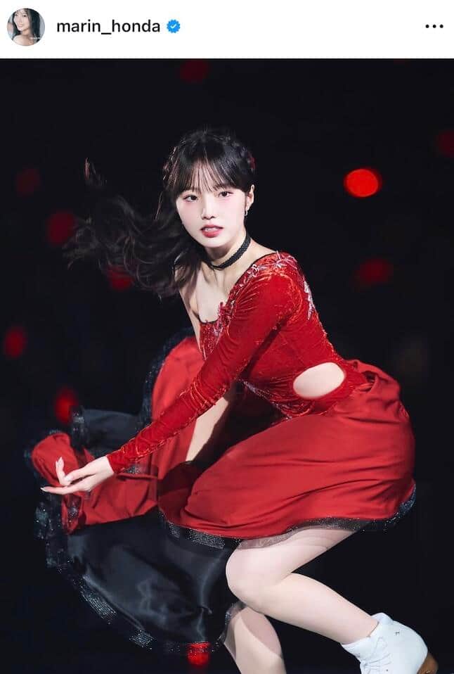 本田真凜さんのインスタグラム（＠marin_honda）より