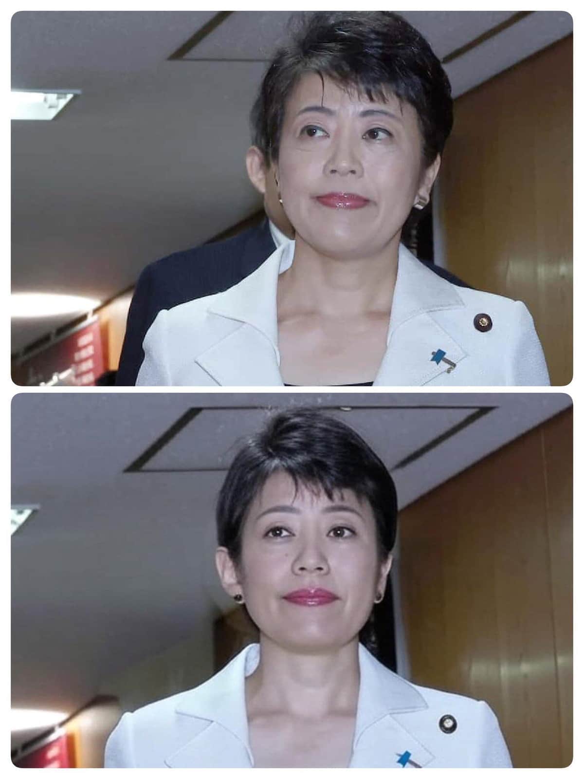 有村氏がXで公開した写真。上が本人、下がフェイク
