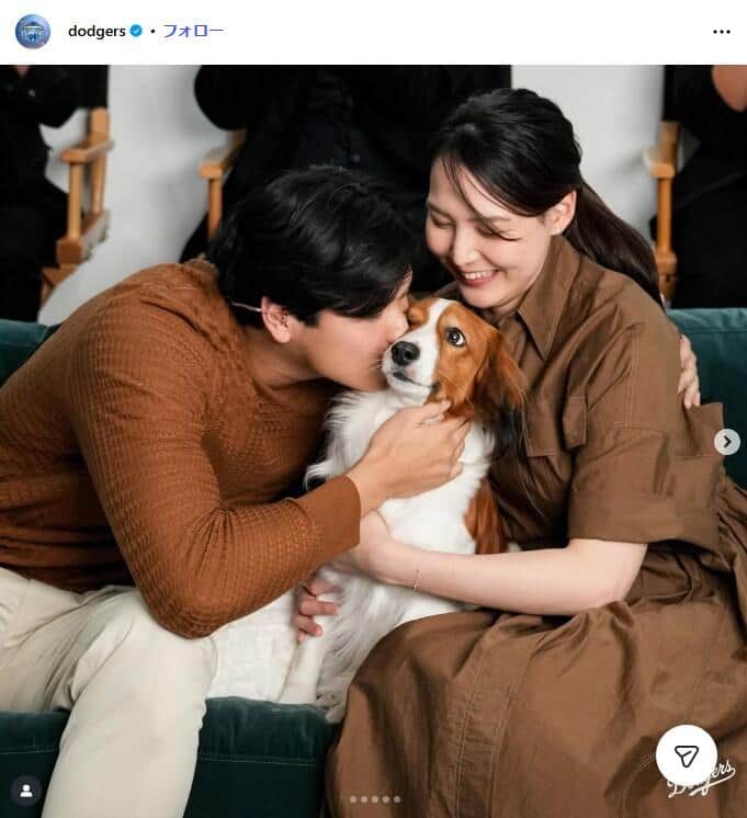 ドジャースの公式のインスタグラム（＠dodgers）より