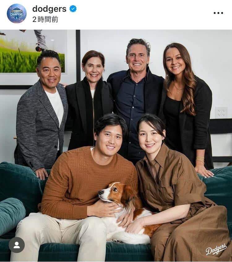 ドジャースの公式のインスタグラム（＠dodgers）より
