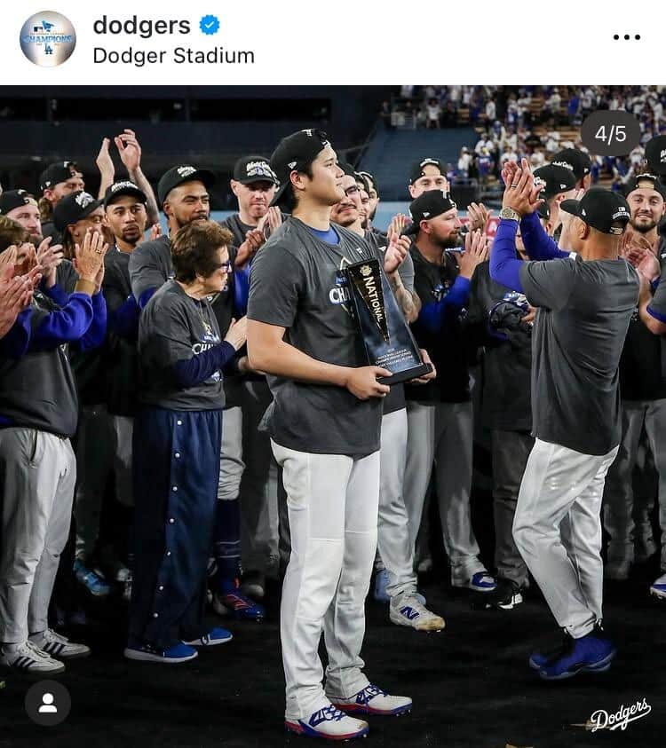 ドジャースの公式のインスタグラム（＠dodgers）より