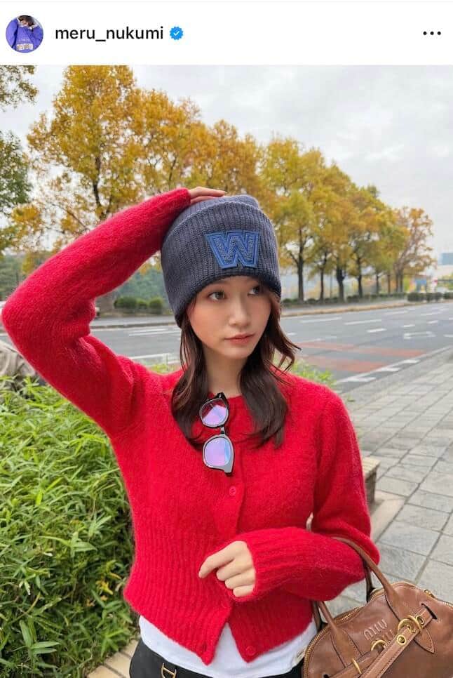 生見愛瑠さんのインスタグラム（＠meru_nukumi）より