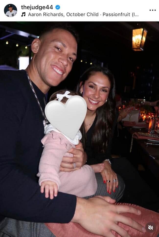 アーロン・ジャッジ選手のインスタグラム（＠thejudge44）より