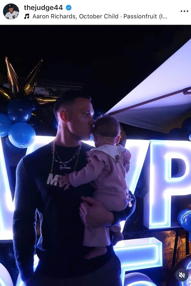 アーロン・ジャッジ選手のインスタグラム（＠thejudge44）より