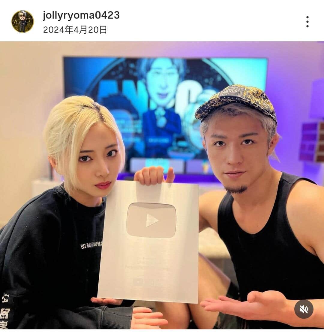 ジョリーさんのインスタグラム（＠jollyryoma0423）より