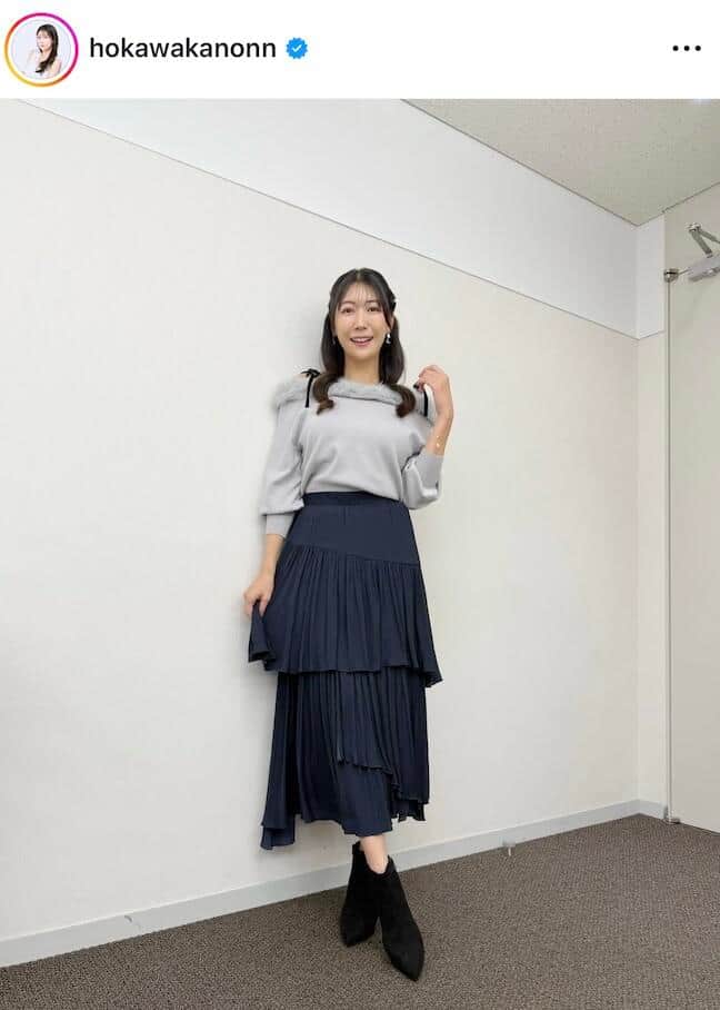 気象予報士・穂川果音、ドキっ...肩出しすぎニットワンピで色気ダダ漏れ　「国宝級」「可愛すぎる」