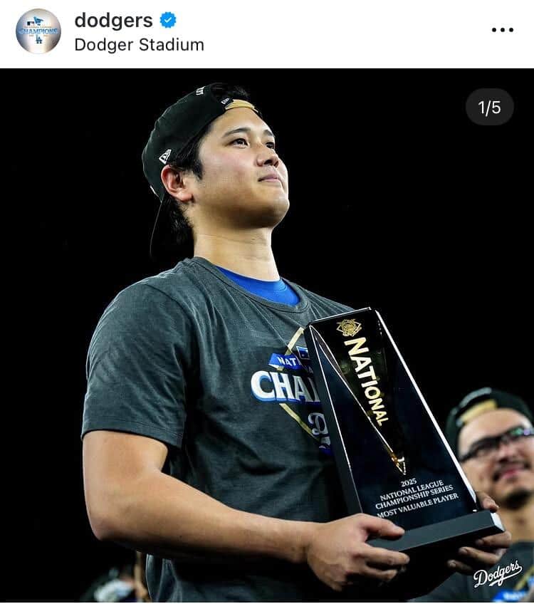 ドジャースの公式インスタグラム（＠dodgers）より
