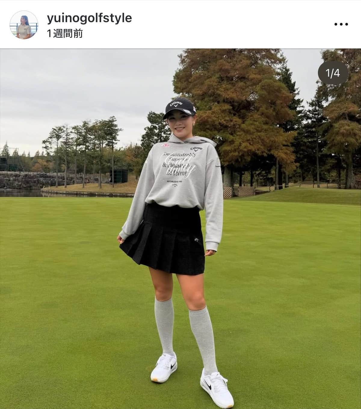 河本結さんのインスタグラム（＠yuinogolfstyle）より