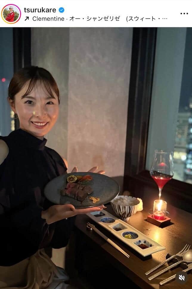 鶴岡果恋選手のインスタグラム（＠tsurukare）より