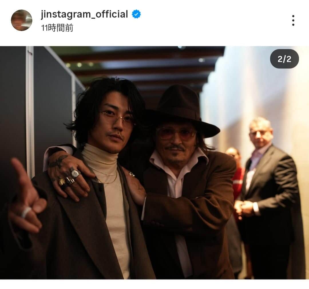 赤西仁さんのインスタグラム（＠jinstagram_official）より