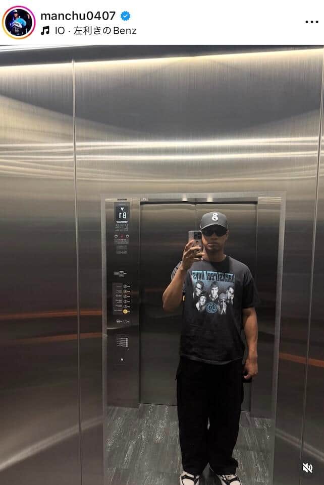 万波中正選手のインスタグラム（＠manchu0407）より