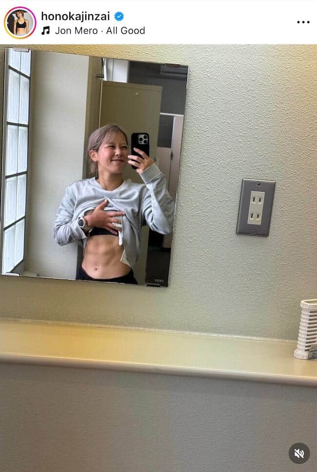 陣在ほのか選手のインスタグラム（＠honokajinzai）より