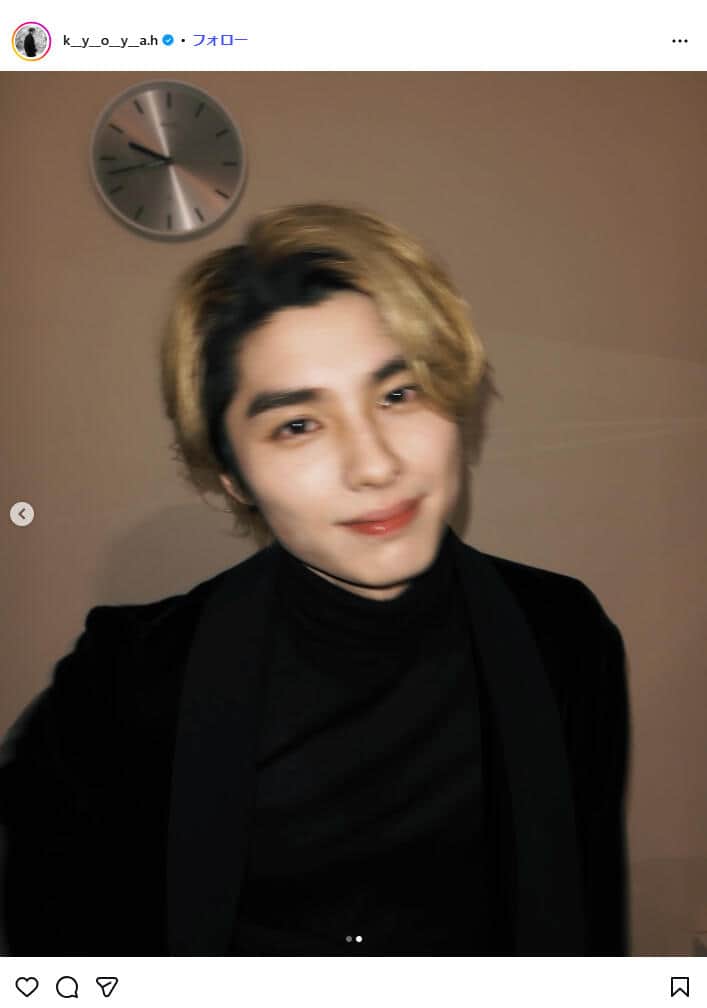 本田響矢さんのインスタグラム（＠k__y__o__y__a.h）より