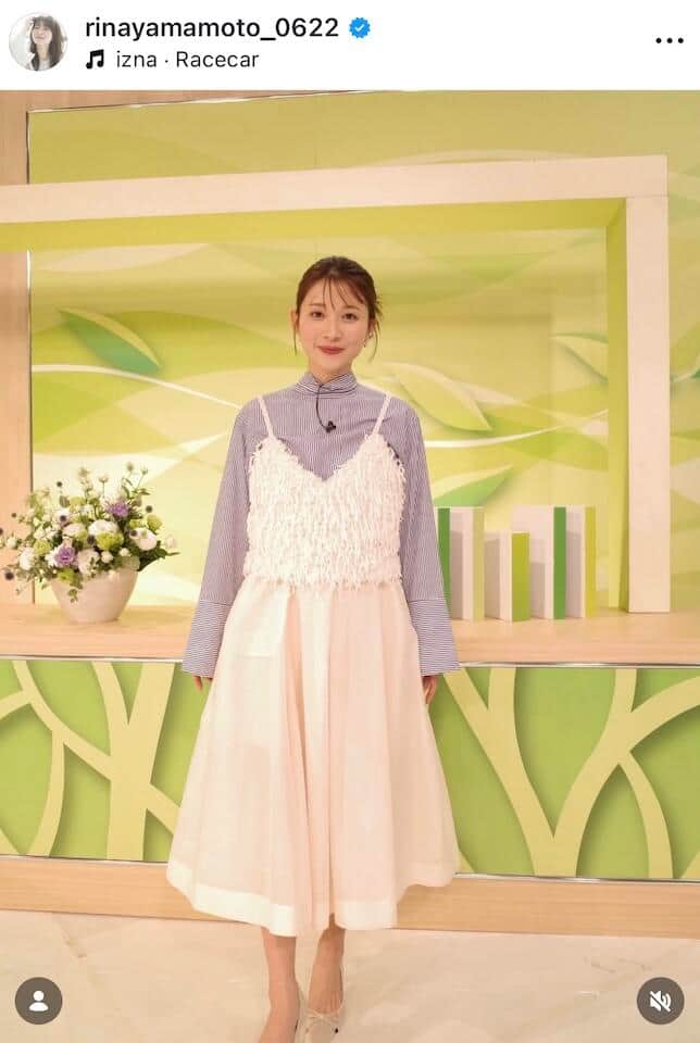 元TBS山本里菜アナ、ミニ丈×レッグウォーマーで...ゴルフ場に女神降臨　「ゴルフ3ホール全部パー目指して！」