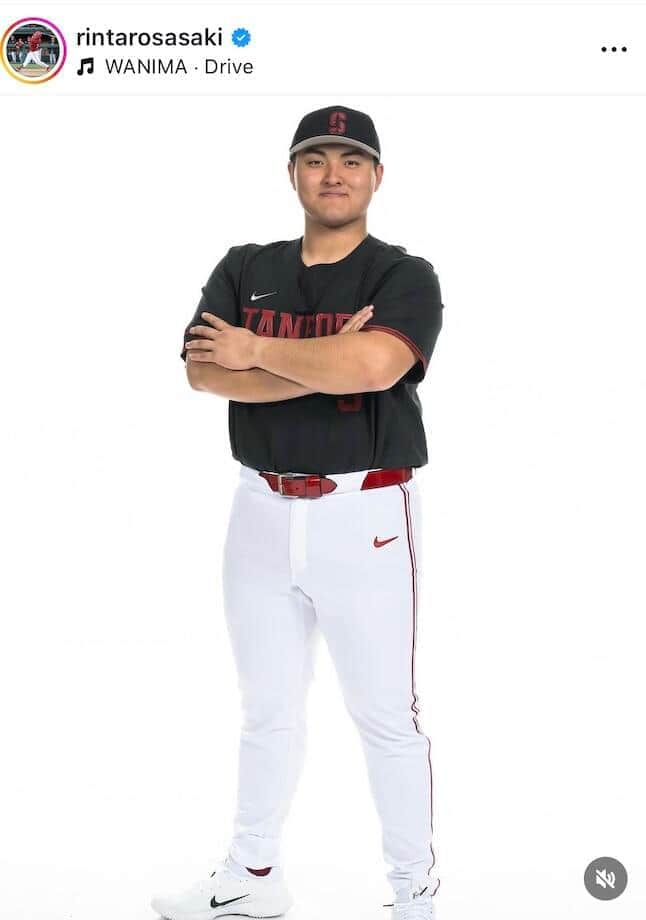 佐々木麟太郎選手のインスタグラム（＠rintarosasaki）より