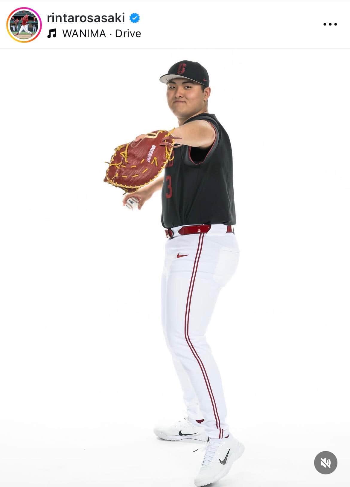 佐々木麟太郎選手のインスタグラム（＠rintarosasaki）より