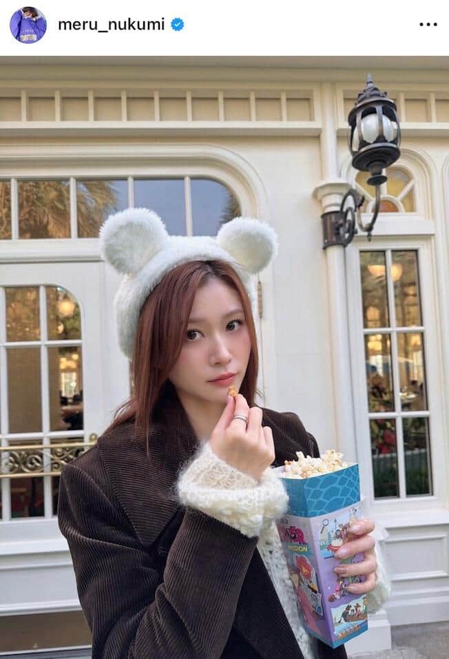 生見愛瑠さんのインスタグラム（＠meru_nukumi）より