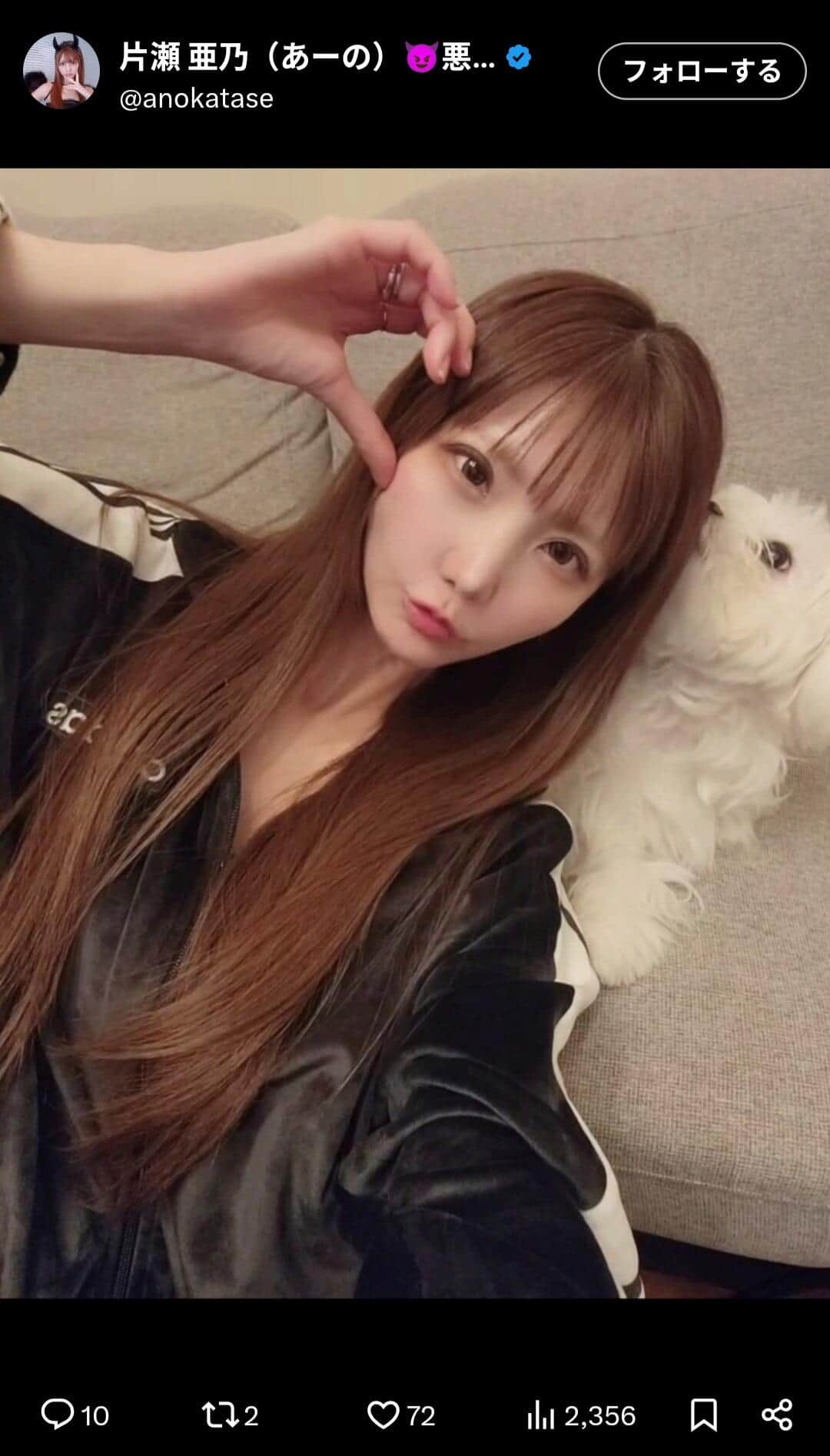 片瀬亜乃さんのX（＠anokatase）より