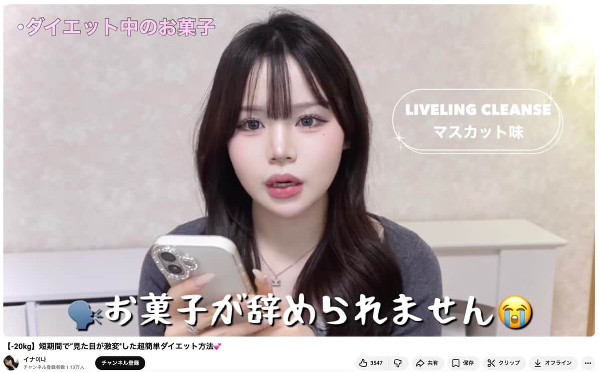 イナさんのYouTubeチャンネルより