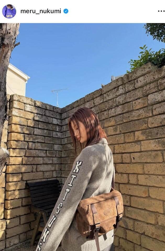 生見愛瑠さんのインスタグラム（＠meru_nukumi）より