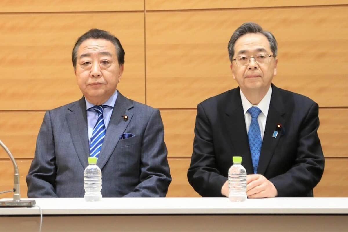中道改革連合・野田佳彦氏、斉藤鉄夫氏（2026年1月16日撮影）