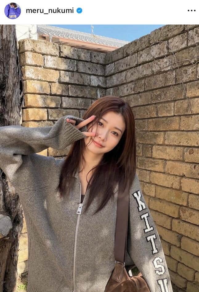 生見愛瑠さんのインスタグラム（＠meru_nukumi）より