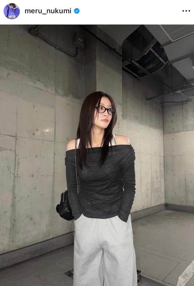 生見愛瑠さんのインスタグラム（＠meru_nukumi）より