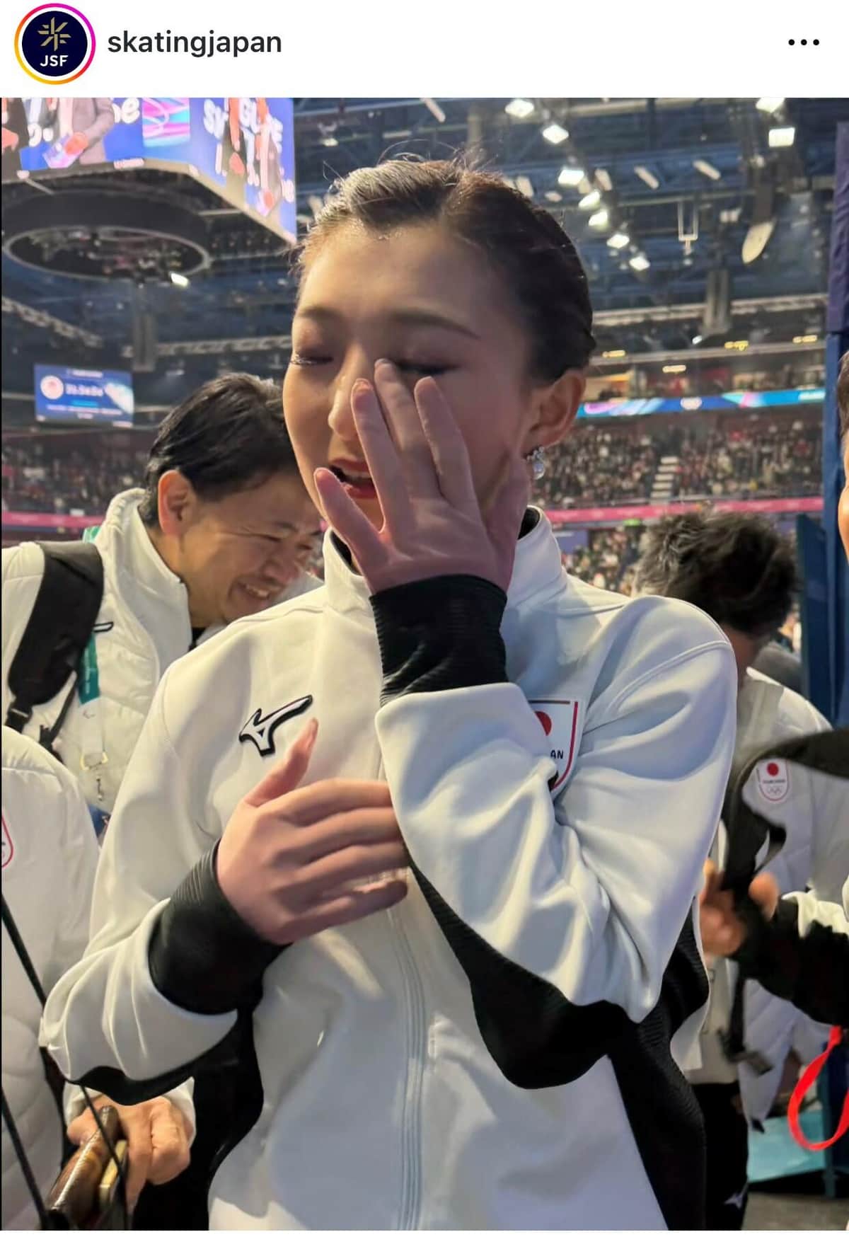 涙する坂本選手（連盟インスタグラムより）