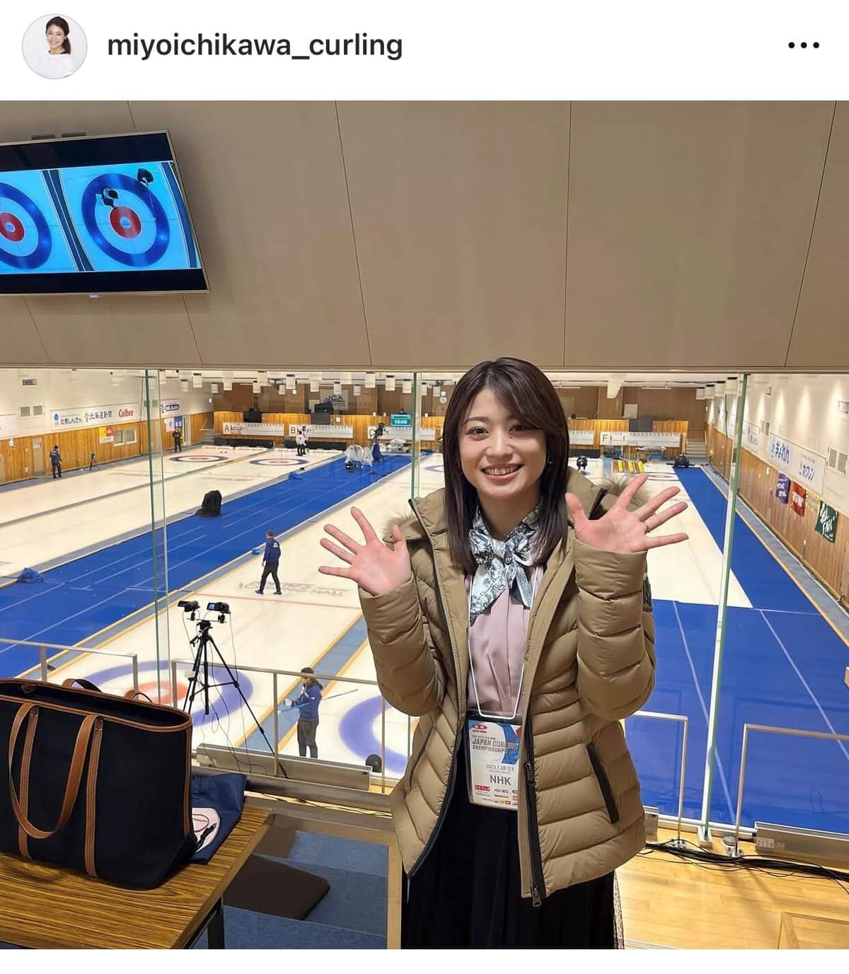 現場で取材する市川さん（本人インスタグラムより）