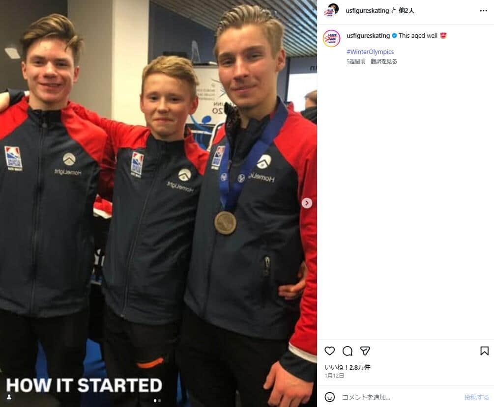 米フィギュアスケートチーム公式インスタグラム（＠usfigureskating）より